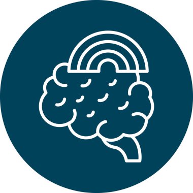 Beyin. Web simgesi basit illüstrasyon