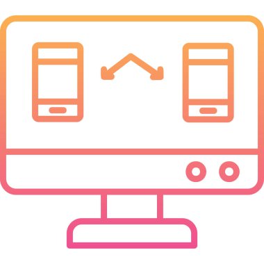 Bilgisayar. Web simgesi basit illüstrasyon