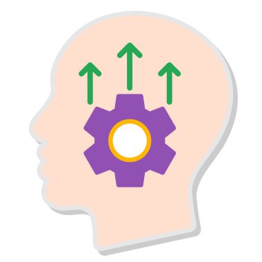 Beyin simgesi, vektör illüstrasyonu