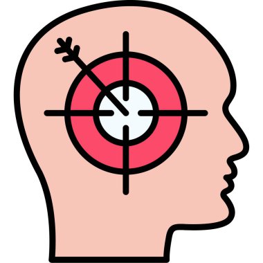 Beyin kafa simgesi - ana hatlar biçiminde