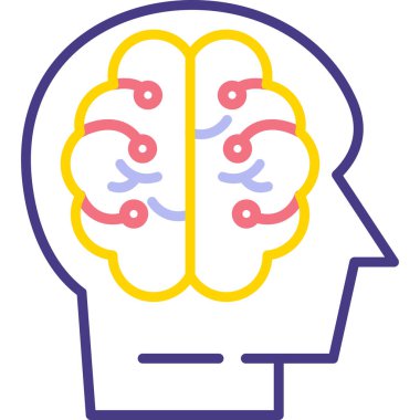 Beyin simgesi, vektör illüstrasyonu