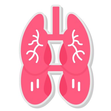 İnsan ciğerleri ikonu. Web tasarımı için düz akciğer vektör simgeleri