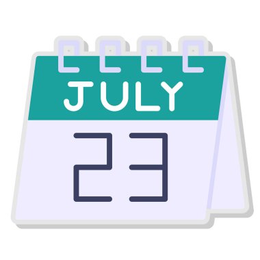 2 Temmuz - takvim simgesi - takvim vektörü düzlüğü