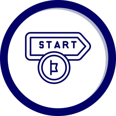 Başla. Web simgesi basit illüstrasyon