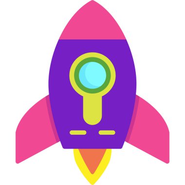 Uzay gemisi. Web simgesi basit tasarım