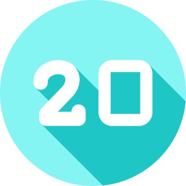 24 numaralı yassı vektör simgesi