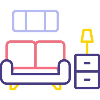 Kanepe. Web simgesi basit illüstrasyon