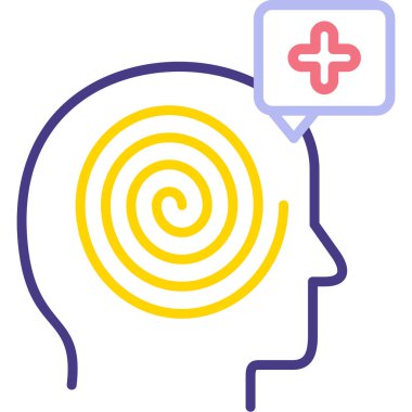 Beyin. Web simgesi basit illüstrasyon