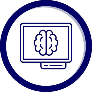 Beyin. Web simgesi basit illüstrasyon