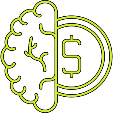 Beyin ikonu. vektör illüstrasyonu