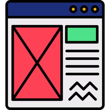 Tarayıcı web arayüzü simgesi ile doldurulmuş dış hat biçimi