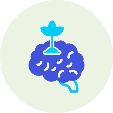 Beyin. Web simgesi basit illüstrasyon