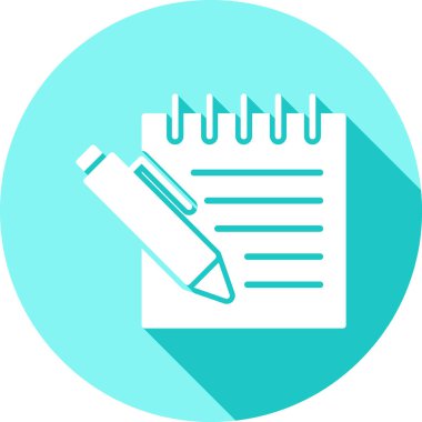 Bir kalem ve not defterinin vektör çizimi