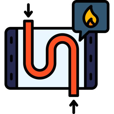 Yangın var. Web simgesi basit illüstrasyon