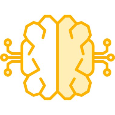 yapay zeka beyin ikonu vektör illüstrasyon tasarımı