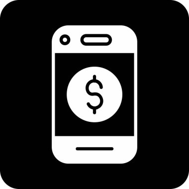 mobil dolar simgesi beyaz arkaplanda izole edildi