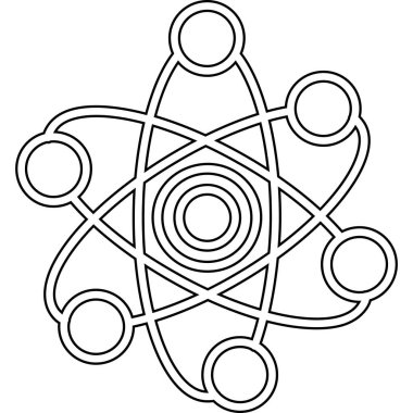 Bir atom simgesinin vektör illüstrasyonu