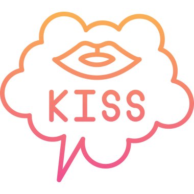 Dudaklar. Web simgesi basit illüstrasyon