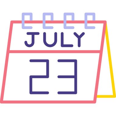 23 Temmuz simgesi, takvim simgesi, vektör simgesi