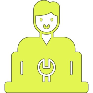 Sarı kurdeleli bir adamın vektör çizimi