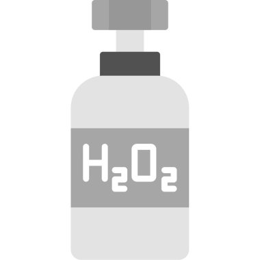 Beyaz arka planda izole edilmiş tek renkli tasarım kimya ikonu. Kimyasal laboratuvar sembolü stok vektör çizimi