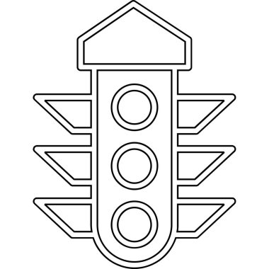 Beyaz arkaplanda trafik ışığı simgesinin vektör illüstrasyonu