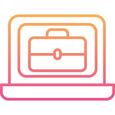 Bir evrak çantası simgesinin vektör illüstrasyonu