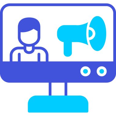 Konuşmacı. Web simgesi basit illüstrasyon