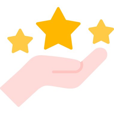 yıldızlar düz simge, vektör illüstrasyonu