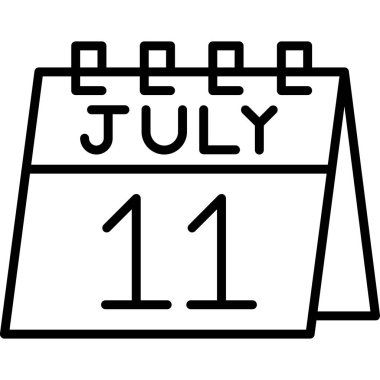 25 Temmuz vektör simgesi. Kolayca değiştirilebilir ya da düzenlenebilir