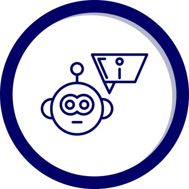 Mavi arka planı olan bir robotun vektör çizimi