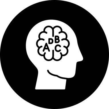 Beyin vektör simgesi modern basit beyaz illüstrasyon