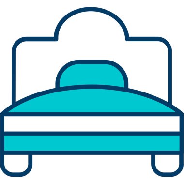 Otelde. Web simgesi basit illüstrasyon