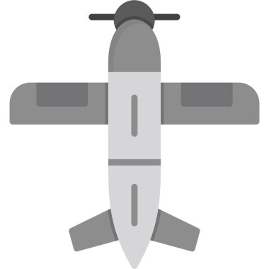 askeri uçak simgesi, vektör illüstrasyonu