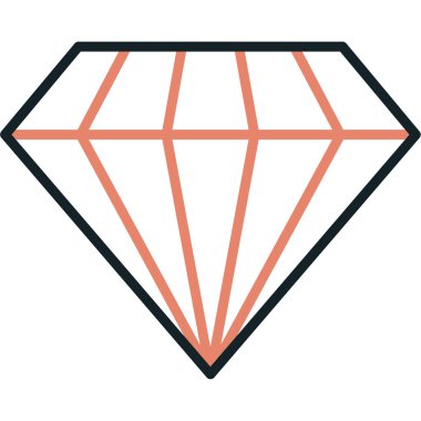 Elmas. Web simgesi basit illüstrasyon
