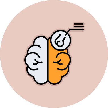 Bir beyin simgesinin vektör çizimi