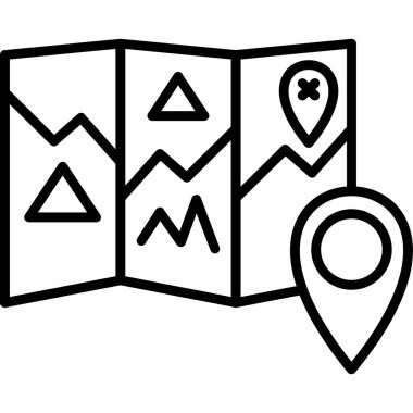 gps harita konum simgesi ana hat biçiminde