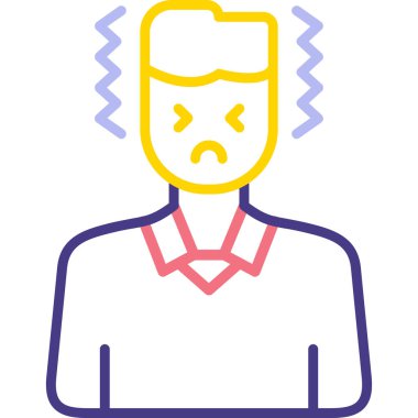 Üzgün adam. Basit illüstrasyon