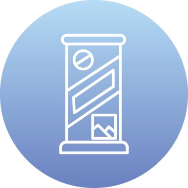 Mavi ve beyaz bir ikonun vektör illüstrasyonu