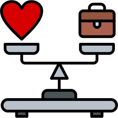 kalp ve bavul vektör çizimi