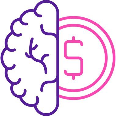 Beyin. Web simgesi basit illüstrasyon