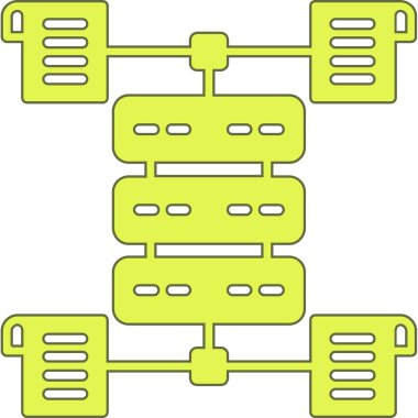 Beyaz arkaplanda izole edilmiş trend düz biçimdeki zincir simgesi.