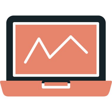 Bilgisayar monitörü simgesi. Beyaz arkaplanda izole edilmiş web tasarımı için bilgisayar izleyici vektör simgelerinin basit çizimi