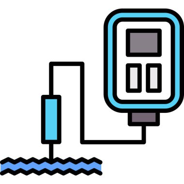 Basınç göstergesi ikon vektörü. Taslak basınç göstergesi işareti. izole edilmiş sınır sembolü çizimi