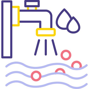 Su. Web simgesi basit illüstrasyon