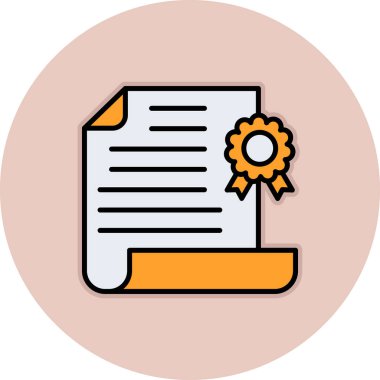 Diploma düz vektör simgesi