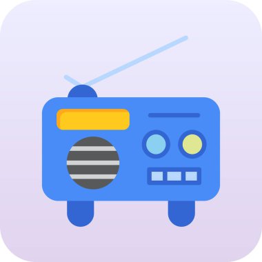 Radyo. Web simgesi basit illüstrasyon