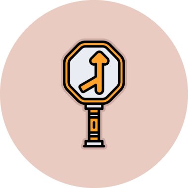 Yol işareti simgesinin vektör illüstrasyonu