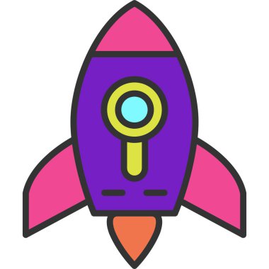 roket simgesi, modern vektör illüstrasyonu