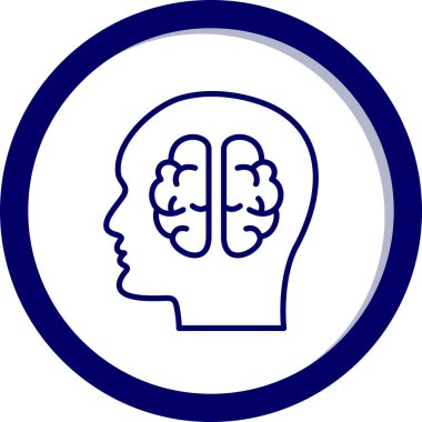 Beyin. Web simgesi basit illüstrasyon